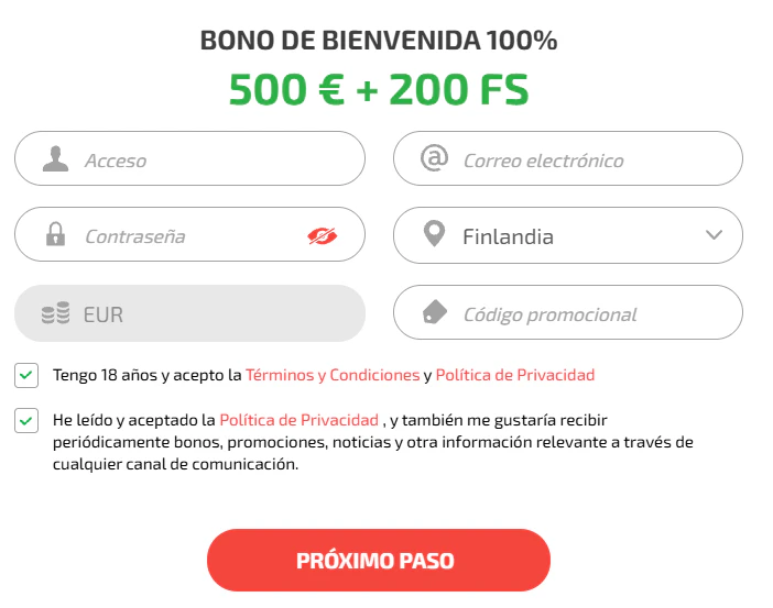 BoaBoa Casino registro e inicio de sesión